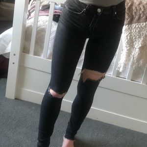 A&F black distressed jeans